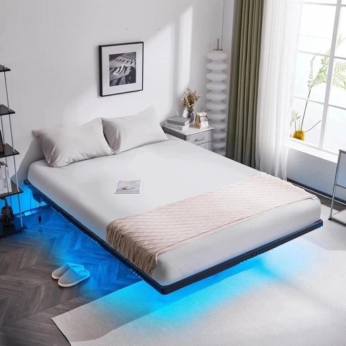 Floating bed frame - bed, full