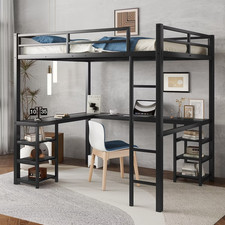 Full Size Metal Loft Bed w/