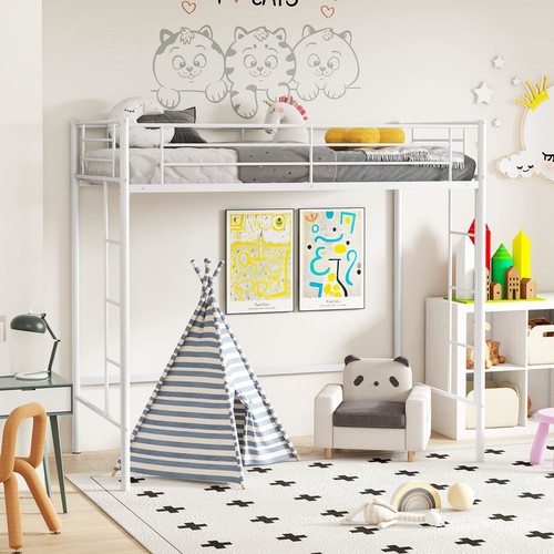 Metal loft bed frame with - loft,