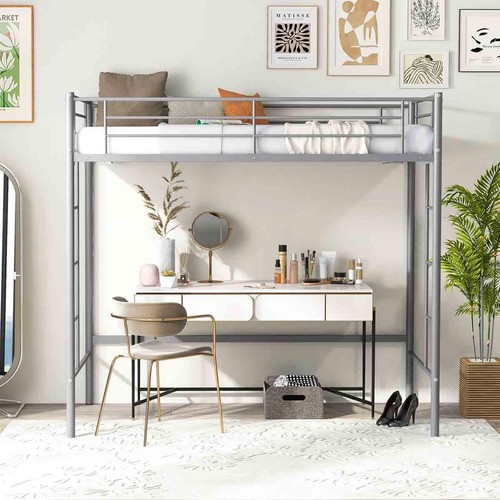 Space saving metal loft bed - loft,